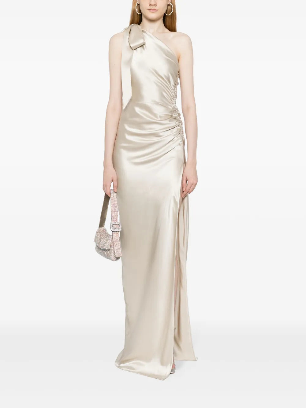 Asymmetric Silk Maxi Gown