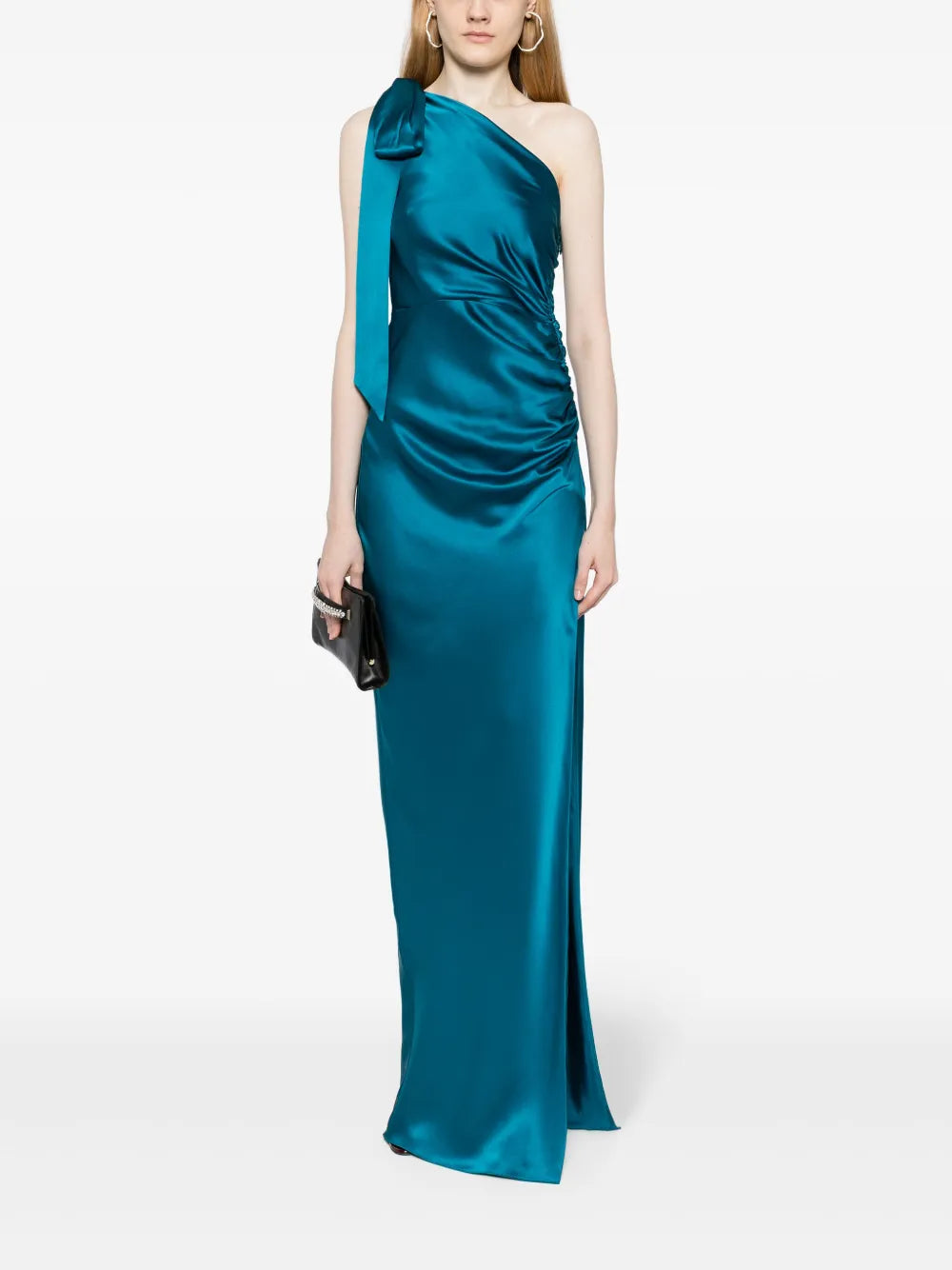 Asymmetric Silk Maxi Gown