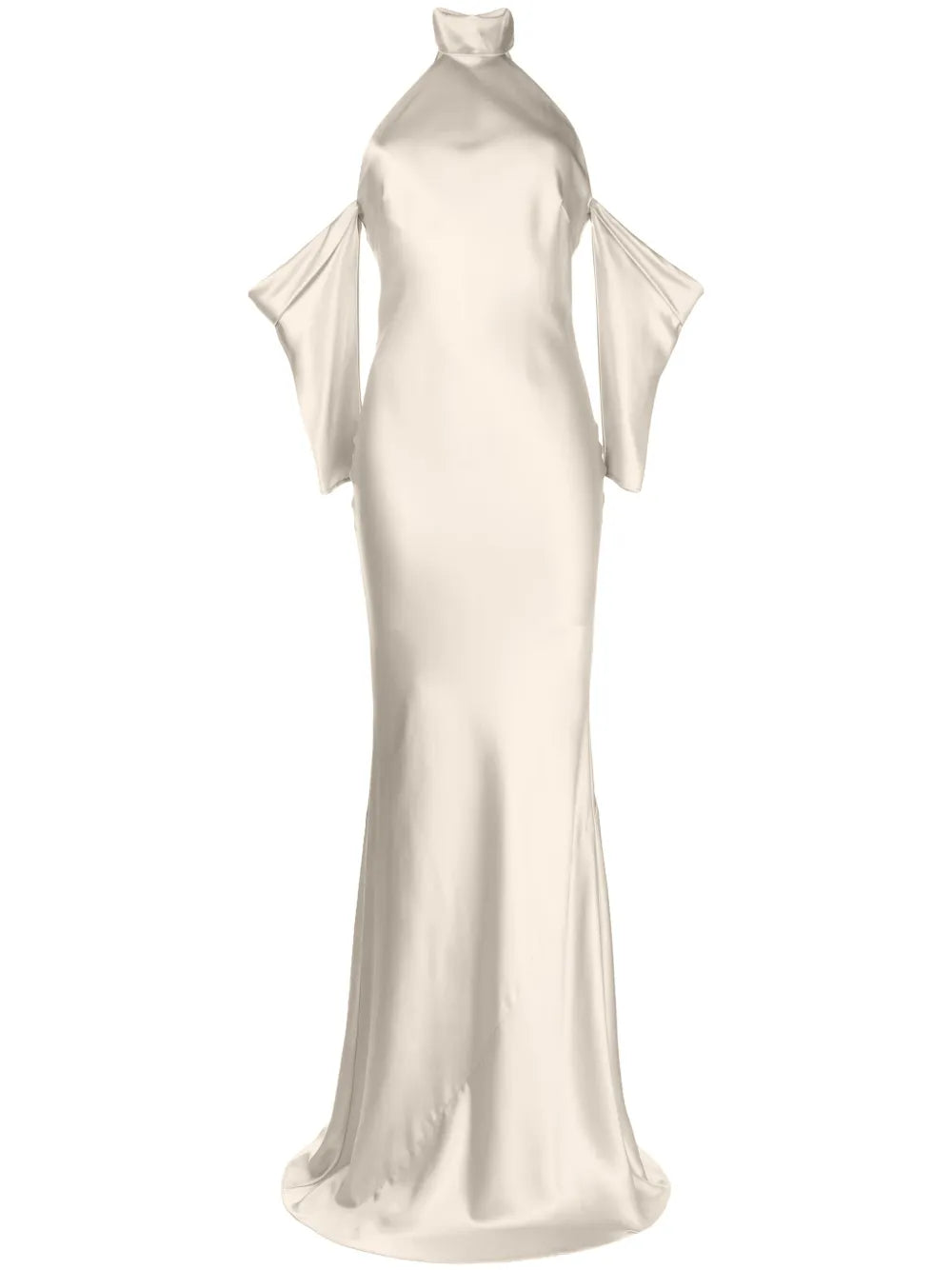 Halterneck Drop-Sleeve Maxi Dress