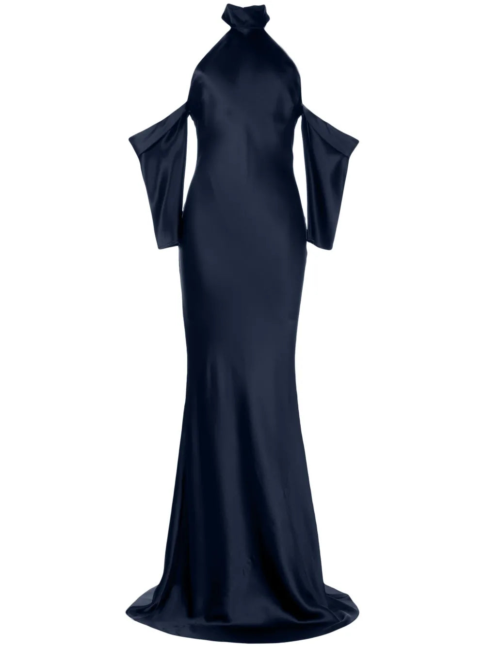 Halterneck Drop-Sleeve Maxi Dress