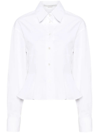 Peplum-Waist Cotton Shirt