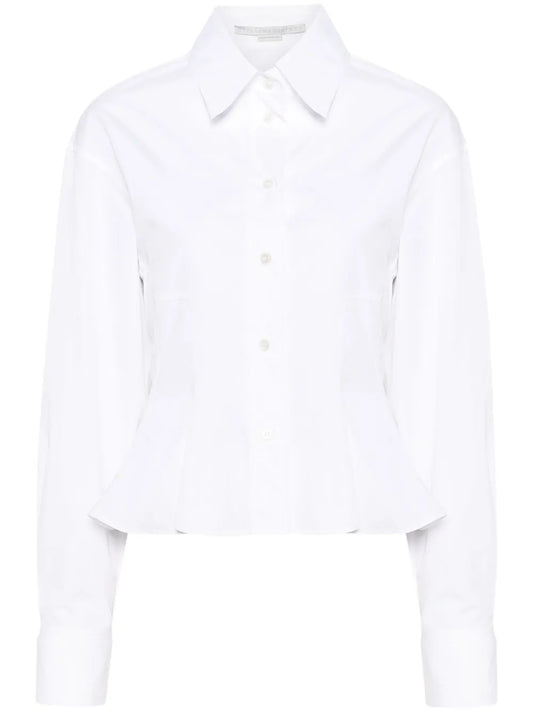 Peplum-Waist Cotton Shirt