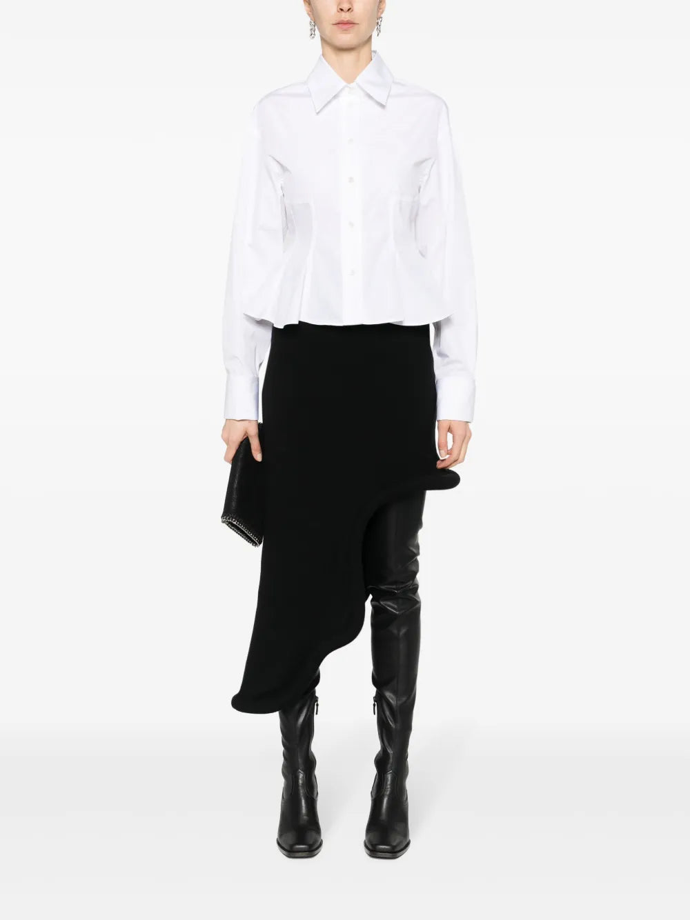 Peplum-Waist Cotton Shirt