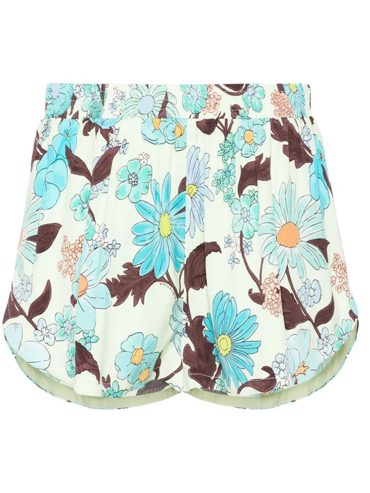 Floral-Print Track Shorts