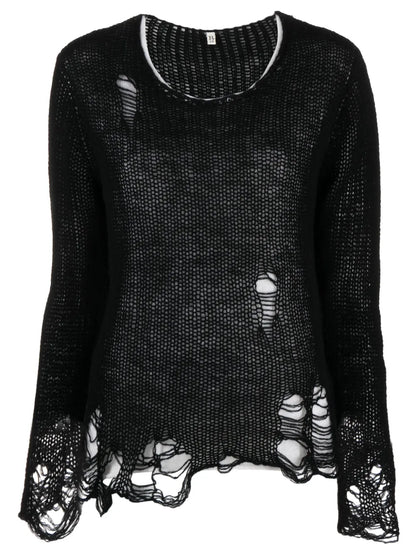 Ripped Layered Cashmere Jumper