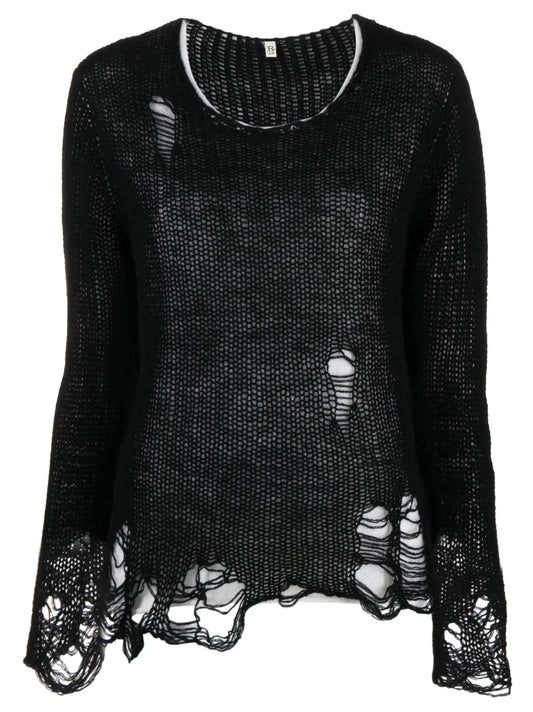 Ripped Layered Cashmere Jumper