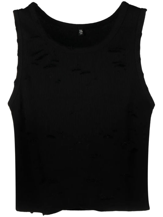 Ripped Cotton Crop Top