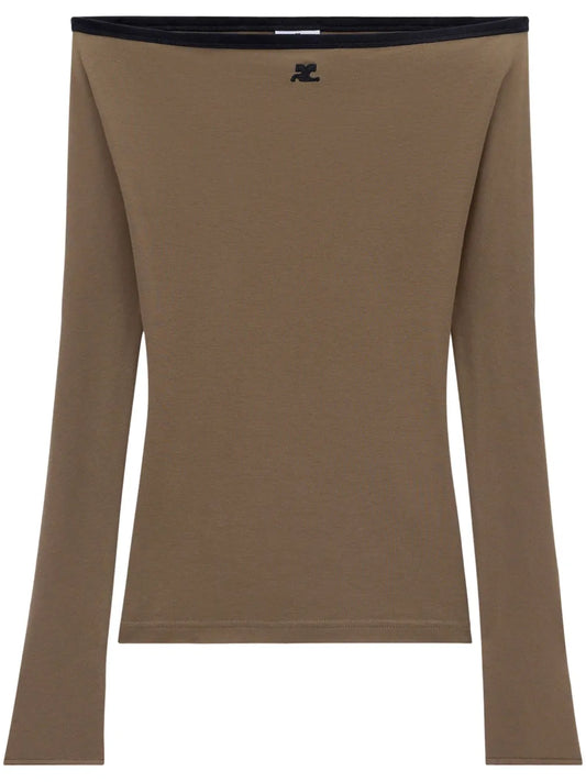 Boat-Neck Cotton Top