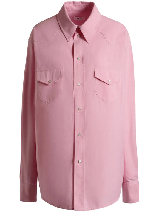 Press-Stud Cotton Shirt