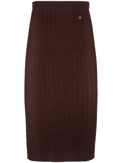 Cable-Knit Midi Skirt