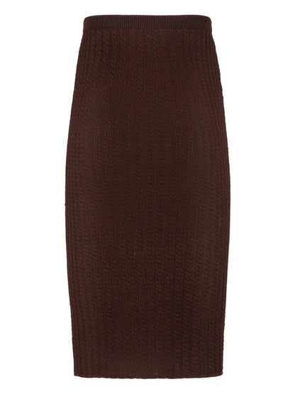 Cable-Knit Midi Skirt