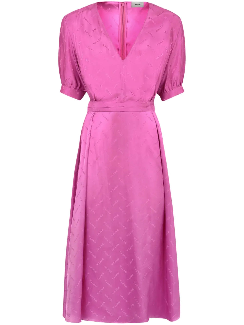 Tie-Waist V-Neck Midi Dress
