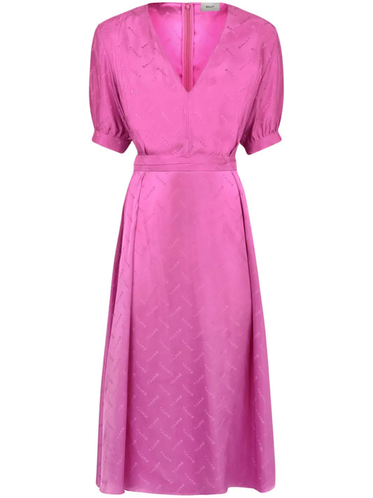 Tie-Waist V-Neck Midi Dress