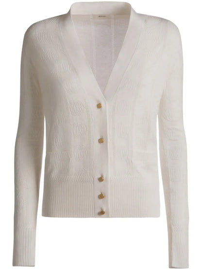 Emblem Jacquard Silk-Blend Cardigan