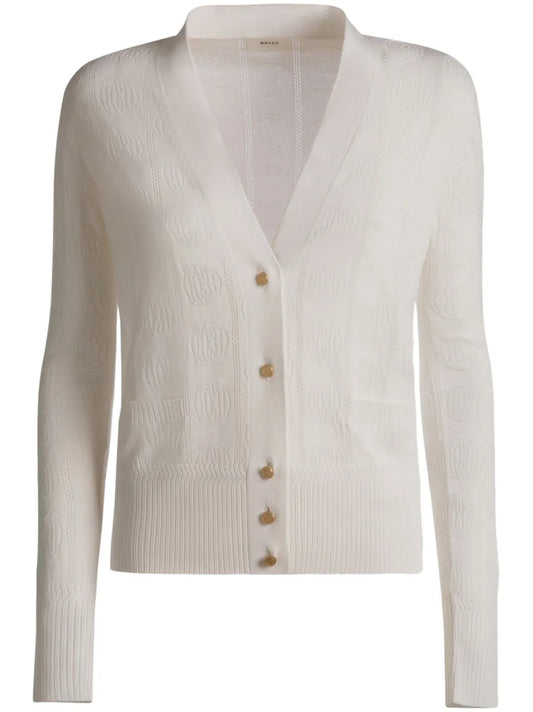Emblem Jacquard Silk-Blend Cardigan