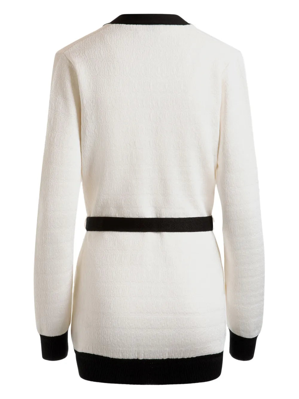 Monogram-Jacquard Belted Cardigan