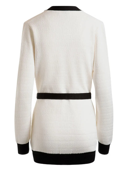 Monogram-Jacquard Belted Cardigan