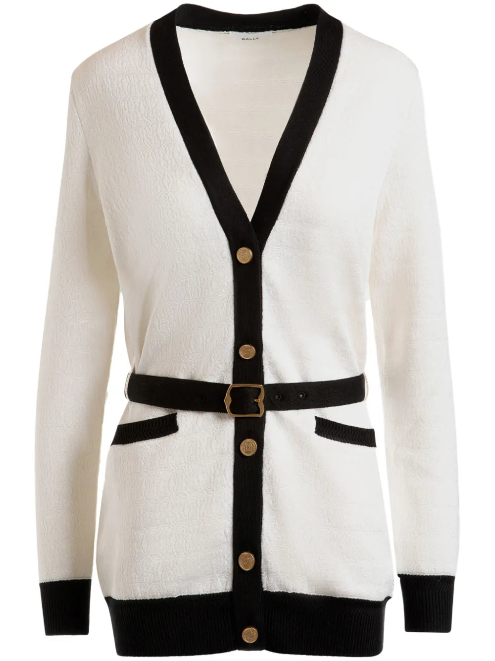 Monogram-Jacquard Belted Cardigan