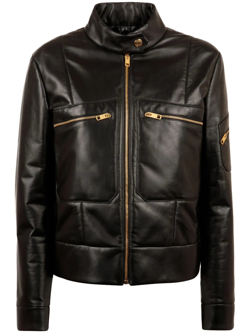 Quilted Leather Biker Jacket