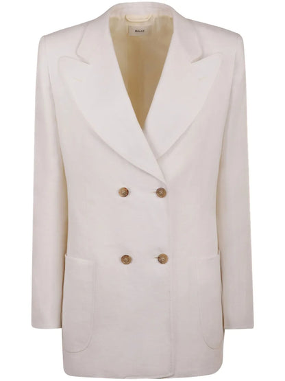 Double-Breasted Linen Blazer