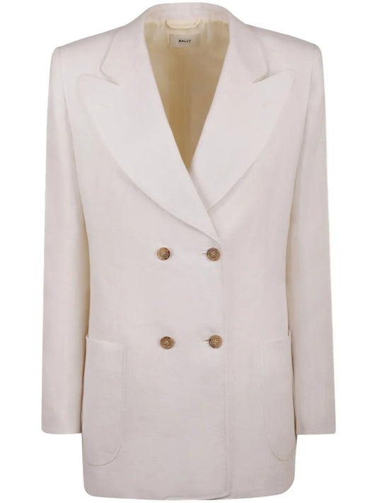 Double-Breasted Linen Blazer
