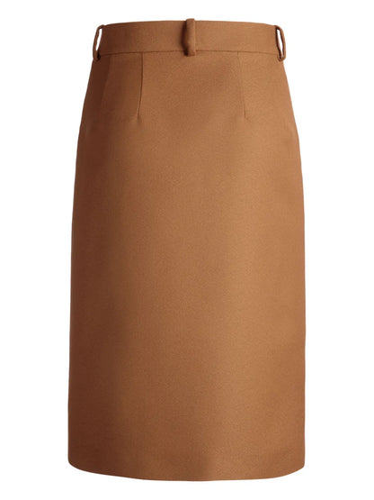 Wool-Blend Midi Skirt