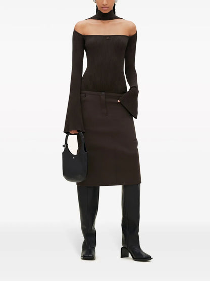 Low-Waist Midi Skirt