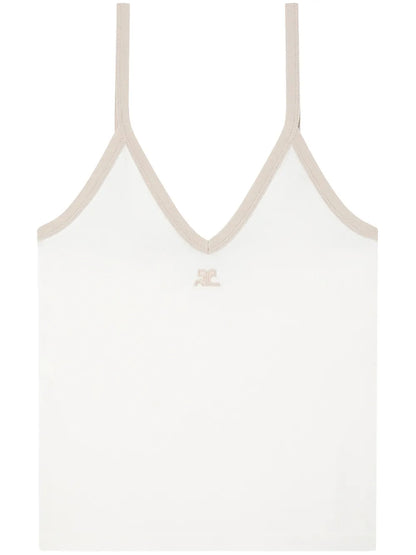 Contrast-Trim Cotton Tank Top