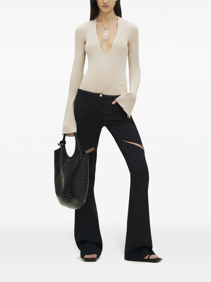 Ribbed-Knit Bodysuit