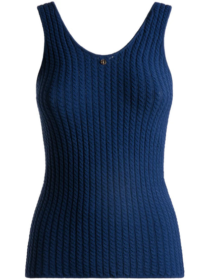 Cut-Out Knitted Tank Top