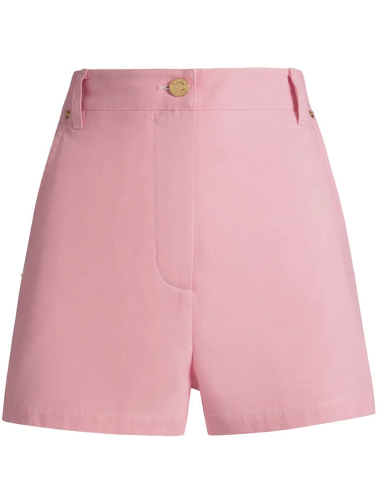 High-Waisted Cotton Shorts