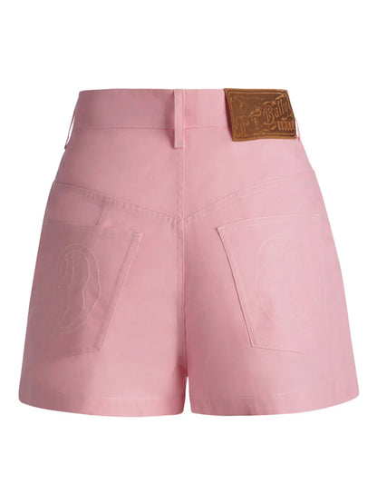 High-Waisted Cotton Shorts