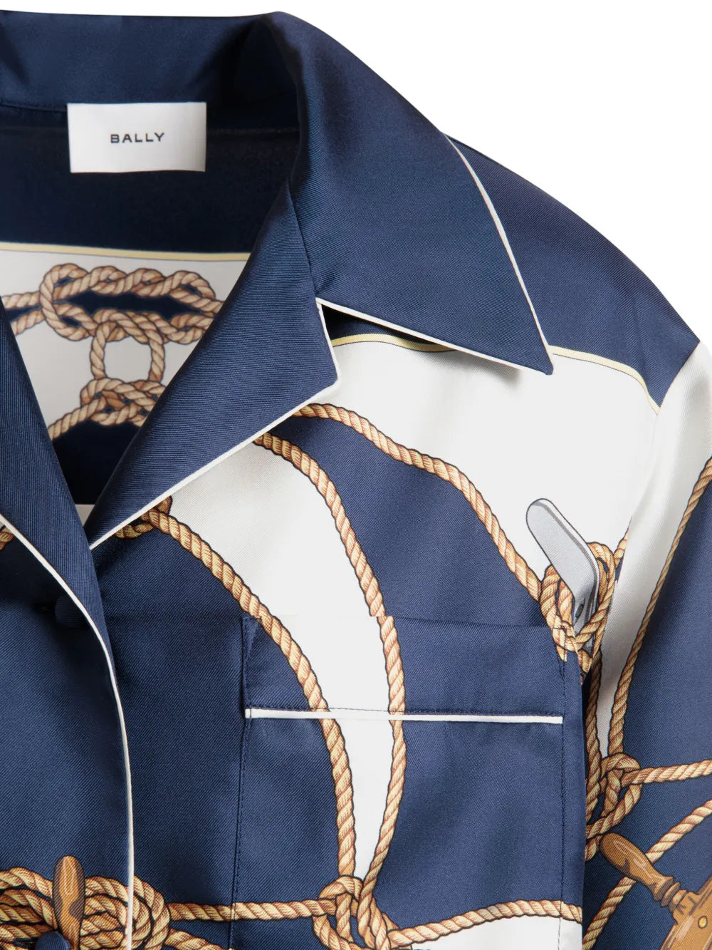 Graphic-Print Silk Shirt