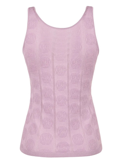 Emblem-Jacquard Sleeveless Top