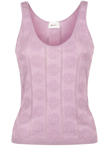 Emblem-Jacquard Sleeveless Top