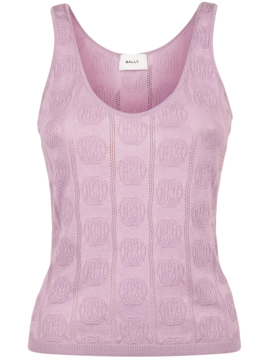Emblem-Jacquard Sleeveless Top