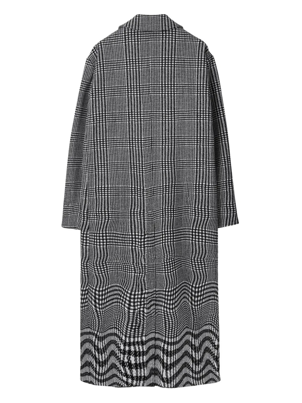 Warped Houndstooth-Pattern Coat