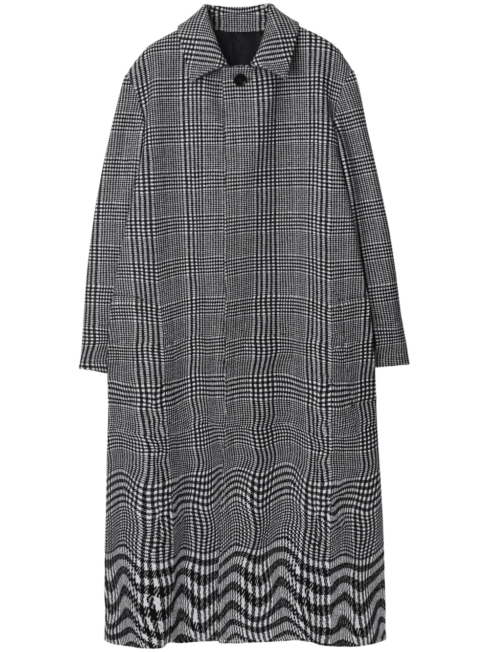 Warped Houndstooth-Pattern Coat
