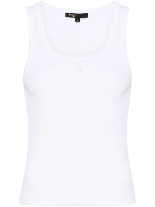 Clover-Embroidered Tank Top