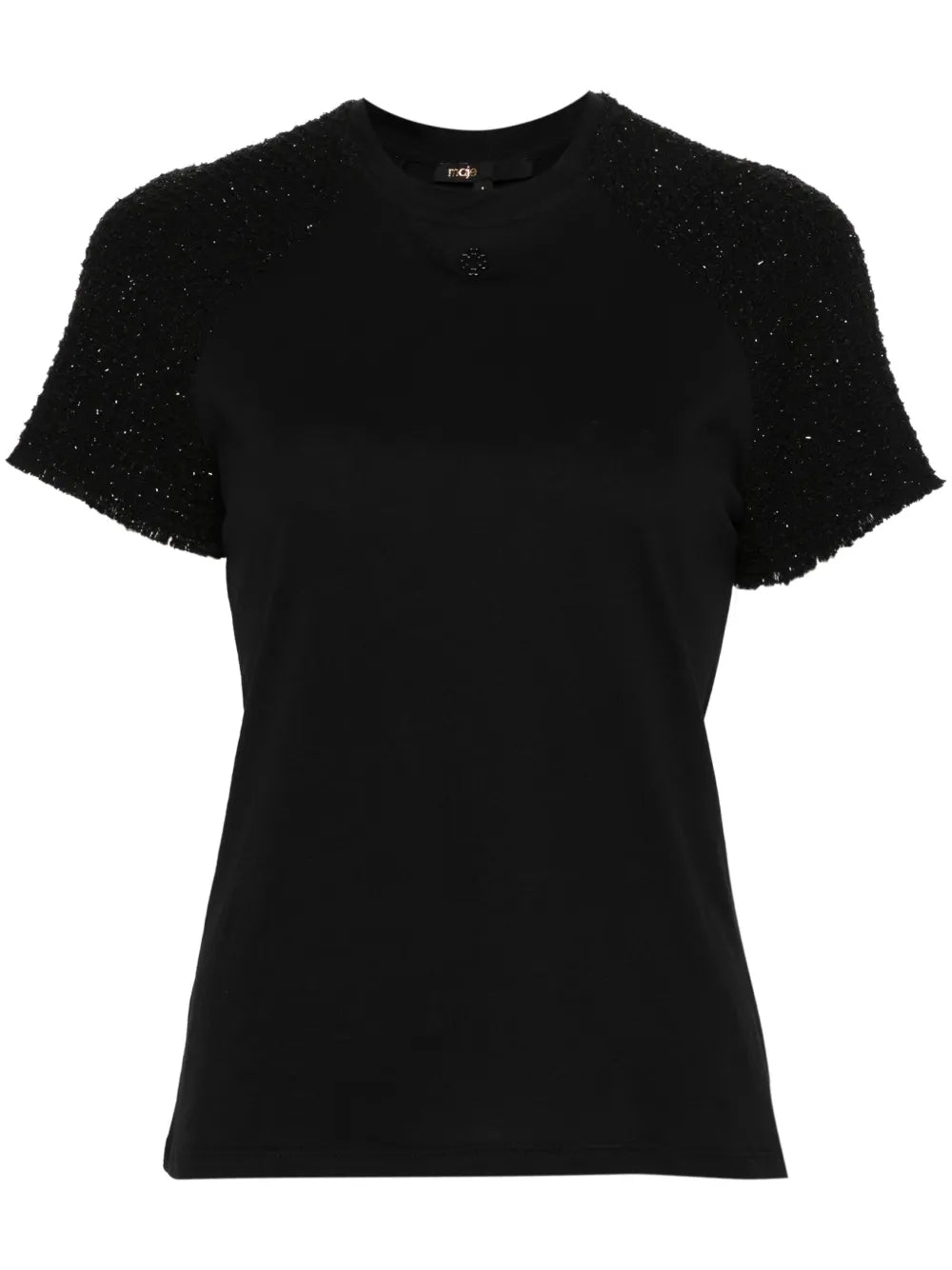 Tweed-Panel Cotton T-Shirt