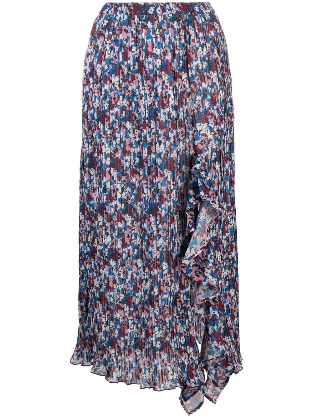 Floral-Print Pleated Midi Skirt