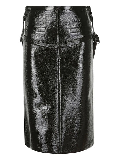 Vinyl Midi Skirt