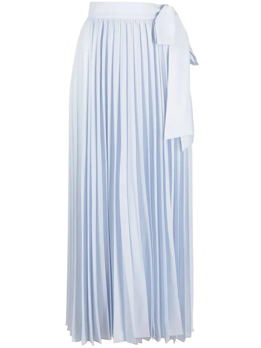 Pleated Wrap Midi Skirt