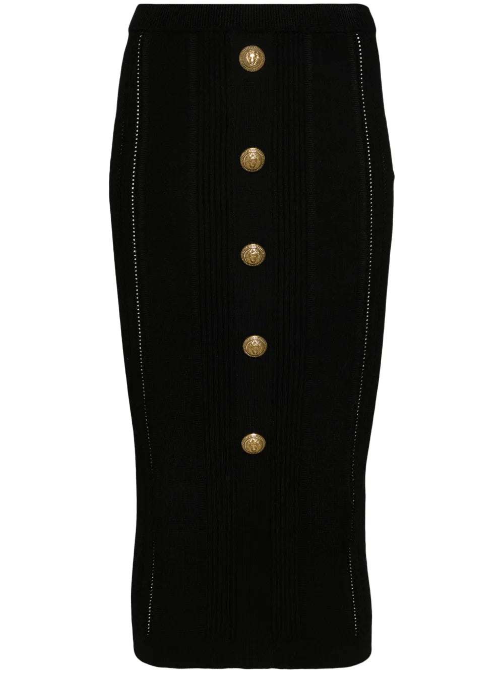 Ribbed-Knit Midi Skirt