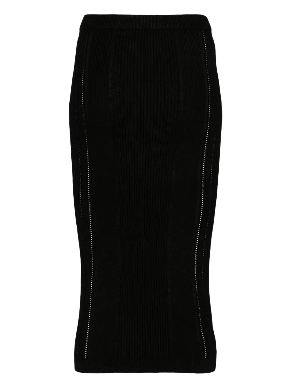 Ribbed-Knit Midi Skirt