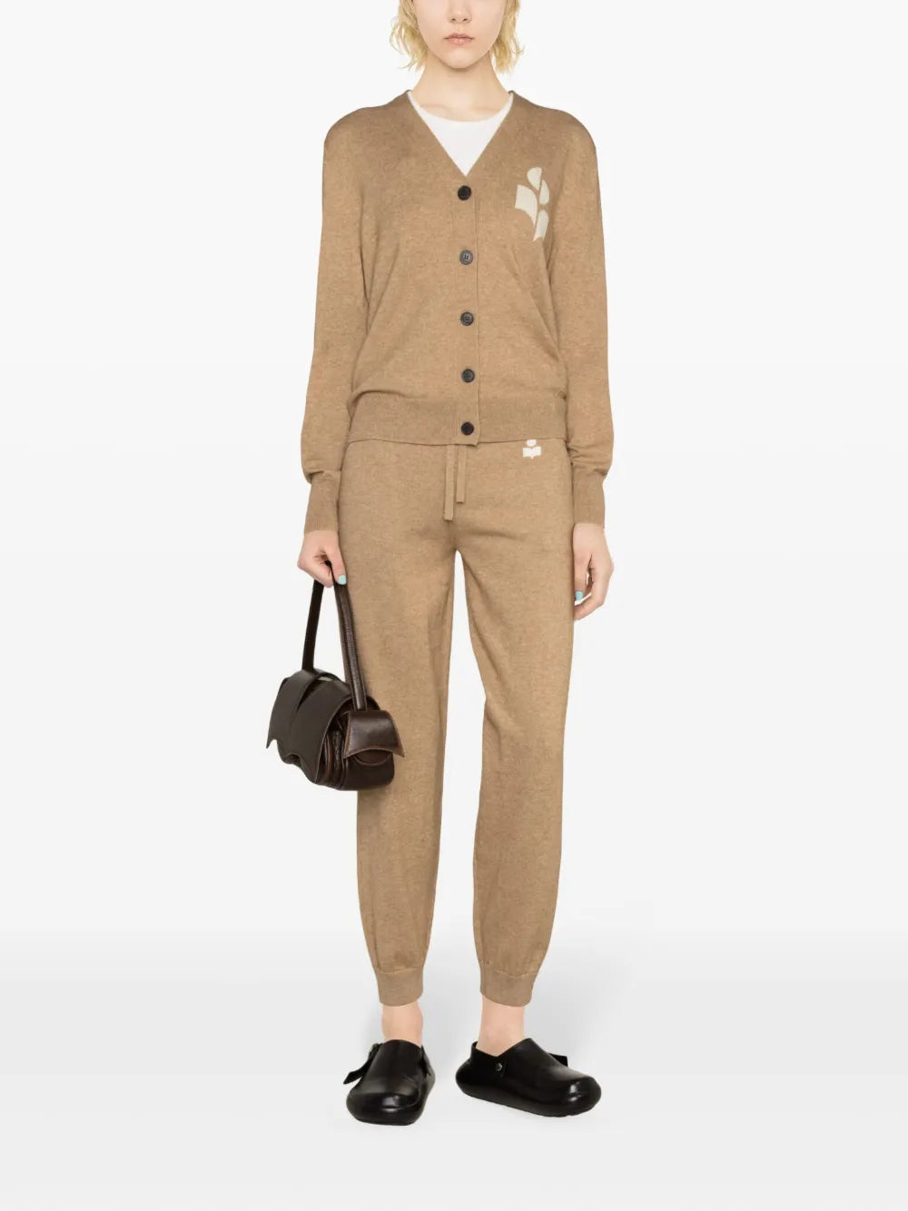 Karin Intarsia-Logo Cardigan