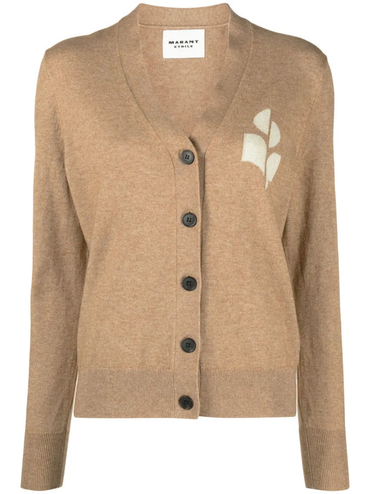 Karin Intarsia-Logo Cardigan