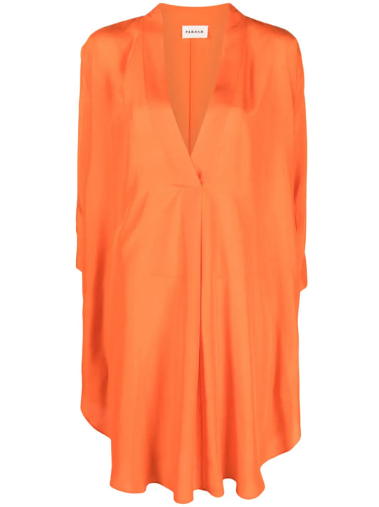 V-Neck Silk Midi Kaftan