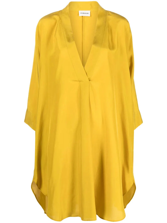 V-Neck Silk Midi Kaftan