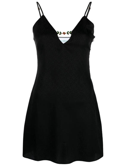 Monogram-Jacquard Silk Minidress